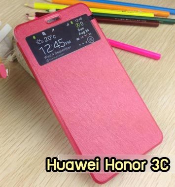 M774-04 เคสฝาพับ Huawei Honor 3C สีชมพู