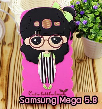 M787-05 เคสซิลิโคนหญิงสาว Samsung Mega 5.8 เอี๊ยมดำ