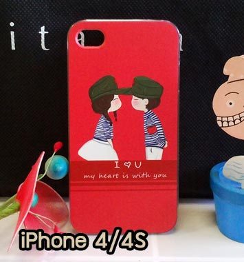 M734-06 เคสแข็ง iPhone 4S/4 พิมพ์ลาย Love You