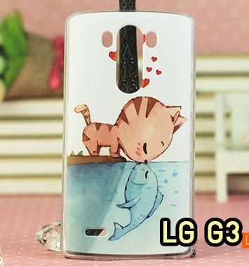 M804-08 เคสแข็ง LG G3 ลาย Cat & Fish