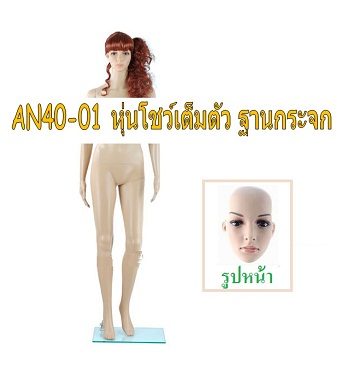 AN40-01 หุ่นโชว์เสื้อผ้าแบบเต็มตัว พร้อมฐานกระจก