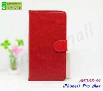 M5365-01 เคสฝาพับ iPhone11 pro Max สีแดงเข้ม