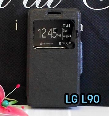 M845-02 เคสฝาพับโชว์เบอร์ LG L90 สีดำ