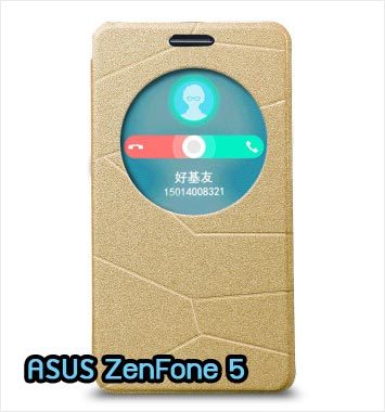 M819-03 เคสฝาพับ ASUS ZenFone 5 สีทอง