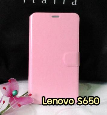 M814-04 เคสฝาพับ Lenovo S650 สีชมพู
