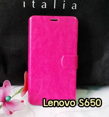 M814-05 เคสฝาพับ Lenovo S650 สีกุหลาบ