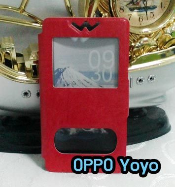 M836-01 เคสฝาพับโชว์เบอร์ OPPO Yoyo สีแดง