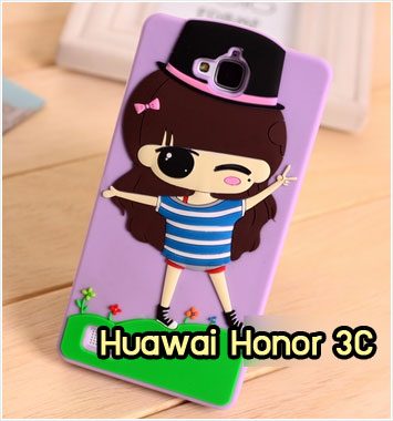 M866-01 เคสซิลิโคน Huawei Honor 3C ลาย Violet Rury