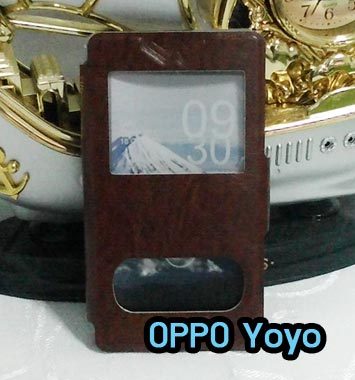 M836-03 เคสฝาพับโชว์เบอร์ OPPO Yoyo สีน้ำตาล