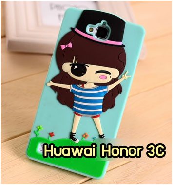 M866-02 เคสซิลิโคน Huawei Honor 3C ลาย Green Rury