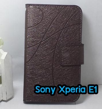 M833-01 เคสฝาพับ Sony Xperia E1 สีน้ำตาล