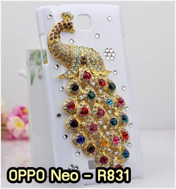 M854-08 เคสประดับ OPPO Neo R831 ลายนกยูงหลากสี