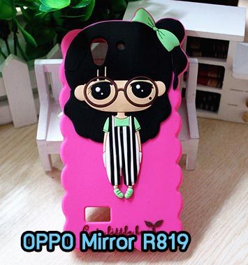 M706-05 เคสซิลิโคนหญิงสาว OPPO Mirror R819 เอี๊ยมดำ