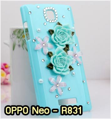 M854-13 เคสประดับ OPPO Neo R831 ลาย Blue Flower