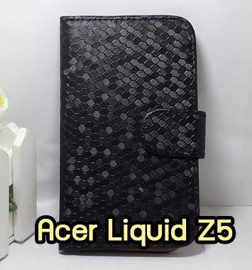 M894-04 เคสฝาพับ Acer Liquid Z5 ลายเพชรสีดำ