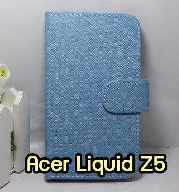 M894-06 เคสฝาพับ Acer Liquid Z5 ลายเพชรสีฟ้า