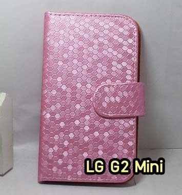 M877-02 เคสฝาพับ LG G2 Mini ลายเพชรสีชมพู