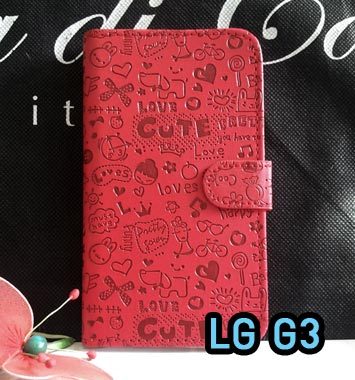M887 เคสฝาพับ LG G3 แม่มดน้อยสีแดง