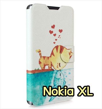 M900-03 เคสฝาพับ Nokia XL ลาย Cat & Fish