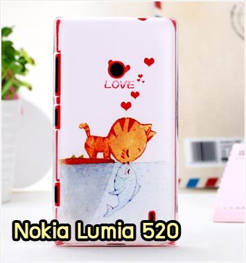 M912-02 เคสแข็ง Nokia Lumia 520 ลาย Cat & Fish