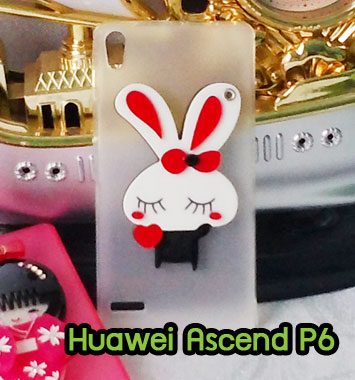 MTO197-03 เคสกระจก Huawei Ascend P6 กระต่ายแดงขี้อาย