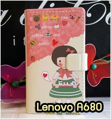 M909-01 เคสฝาพับ Lenovo A680 ลาย Candy