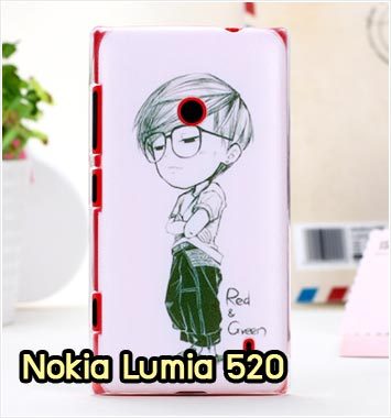 M912-06 เคสแข็ง Nokia Lumia 520 ลาย Red & Green