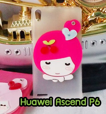 MTO197-06 เคสกระจก Huawei Ascend P6 หญิงกุหลาบ