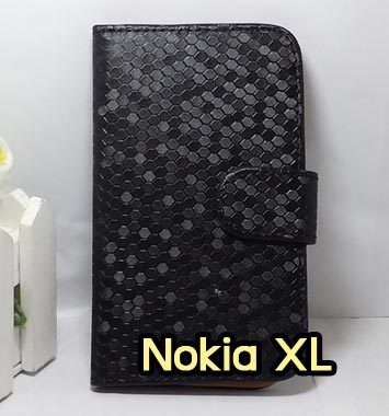 M918-01 เคสฝาพับ Nokia XL ลายเพชร สีดำ