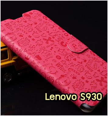 M874-01 เคสฝาพับ Lenovo S930 ลายแม่มดน้อยสีชมพู