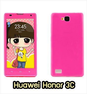 M889-01 เคสซิลิโคนฟิล์มสี Huawei Honor 3C สีชมพูเข้ม