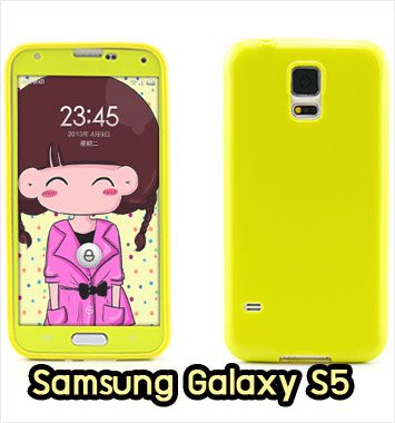 M905-05 เคสซิลิโคนฟิล์มสี Samsung Galaxy S5 สีเขียว
