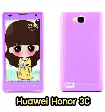 M889-06 เคสซิลิโคนฟิล์มสี Huawei Honor 3C สีม่วง