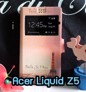 M890-03 เคสฝาพับโชว์เบอร์ Acer Liquid Z5 ลายหอไอเฟล