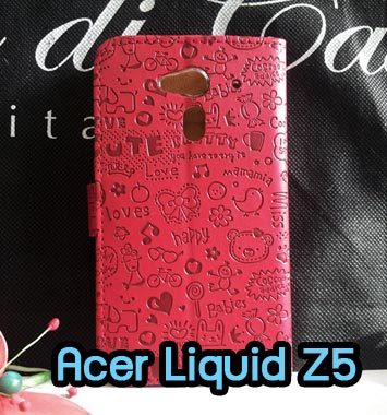 M891 เคสฝาพับ Acer Liquid Z5 แม่มดน้อยสีแดง