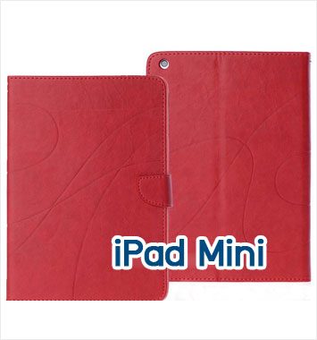 Mi48-04 เคสหนัง iPad Mini สีแดง