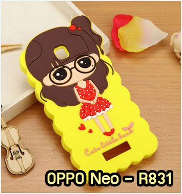 M684-03 เคสซิลิโคนหญิงสาว OPPO Neo สีเหลือง