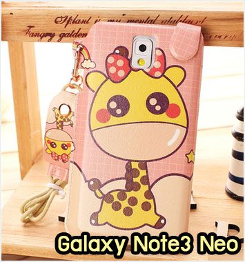 M949-07 ซองหนัง Samsung Galaxy Note3 Neo ลาย Pink Giraffe