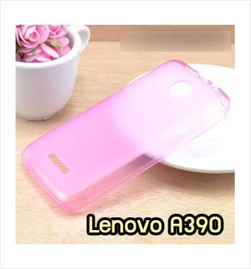 M954-02 เคสยางใส Lenovo A390 สีชมพู