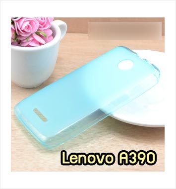 M954-01 เคสยางใส Lenovo A390 สีฟ้า