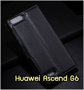 M1015-01 เคสฝาพับ Huawei Ascend G6 สีดำ