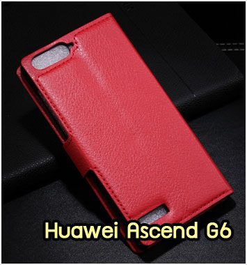 M1015-03 เคสฝาพับ Huawei Ascend G6 สีแดง