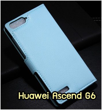 M1015-04 เคสฝาพับ Huawei Ascend G6 สีฟ้า