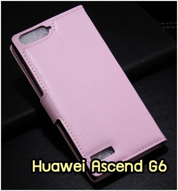 M1015-05 เคสฝาพับ Huawei Ascend G6 สีชมพู