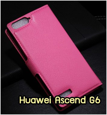 M1015-07 เคสฝาพับ Huawei Ascend G6 สีกุหลาบ