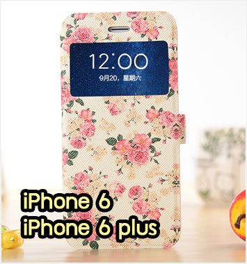 M1003-07 เคสฝาพับโชว์เบอร์ iPhone 6/6 plus ลาย Flower I