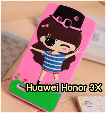 M980-01 เคสซิลิโคน Huawei Honor 3X ลาย Pink Rury