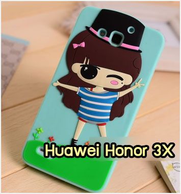 M980-03 เคสซิลิโคน Huawei Honor 3X ลาย Green Rury