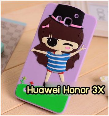 M980-04 เคสซิลิโคน Huawei Honor 3X ลาย Violet Rury