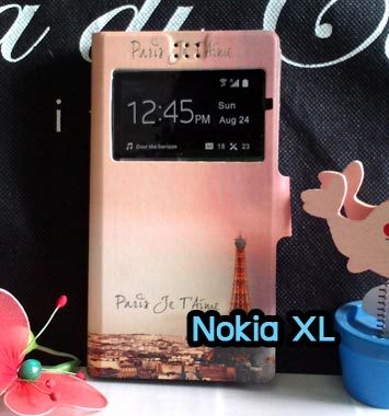 M996-01 เคสฝาพับโชว์เบอร์ Nokia XL ลายหอไอเฟล II